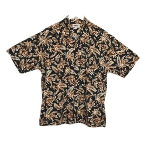 Campia Moda Hawaiian Shirt Short Sleeve Button Down XL 100% Cotton Panel Van - Picture 1 of 16